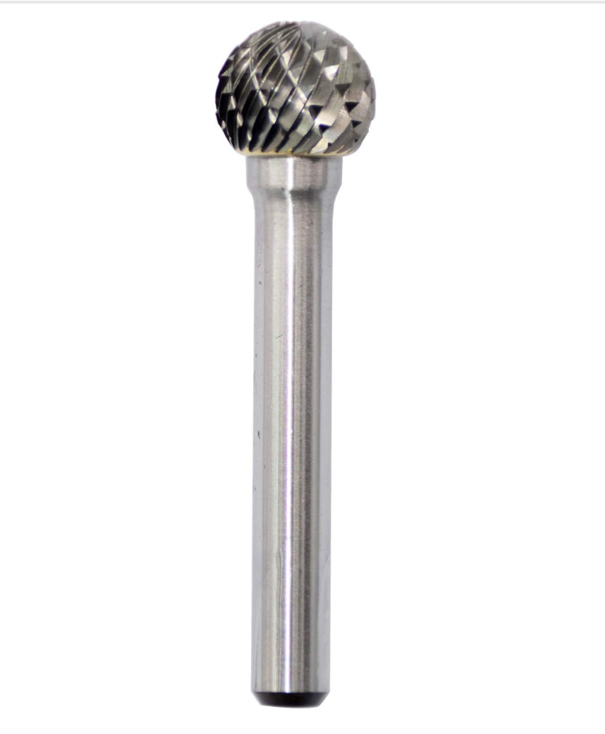 Carbide Burs, Ball Shape, SD Type, 1/4" Shank