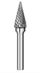 Carbide Burs, Cone Shape, SL Type, 1/4" Shank