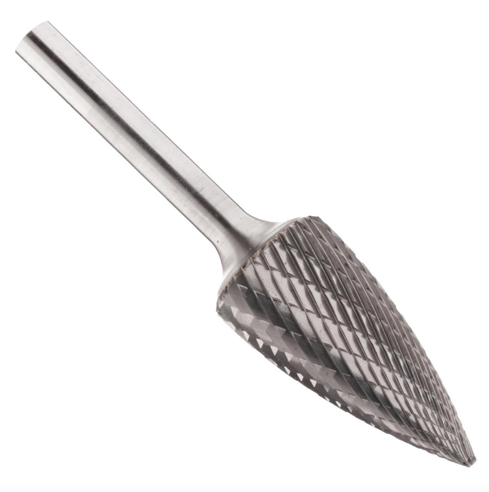 Carbide Burs, Pointed Tree, SG Type, 1/4" Shank