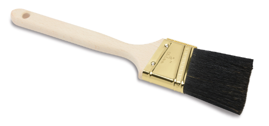 Flat Angle Sash Brush,  Black Polyester Bristle