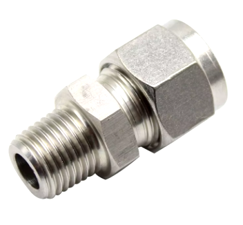 Connector, Male, Metric Tube x Male BSPP, GE-Type, Stainless Steel