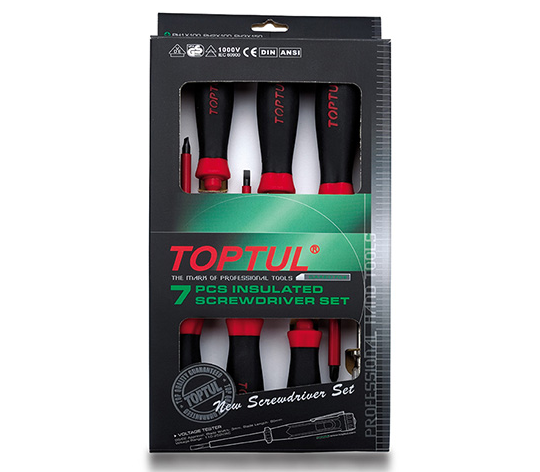 Combination Screwdriver Set, Insulated, Steel, Rubber Handle