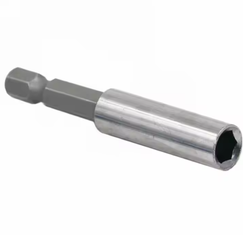 Magnetic Bit Holder, Stainless Steel, 1/4" Hex, C-Ring