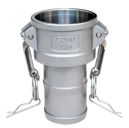 Camlock Coupler, Female x Hose Shank, Stainless Steel, Type C