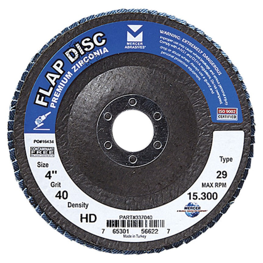 Flap Discs, Zirconia High Density, Type 29, 4" x 5/8"