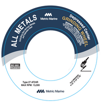 Grinding Wheels, Depressed Center, Zirconia, Type 27, 4-1/2" x 1/4" x 7/8"