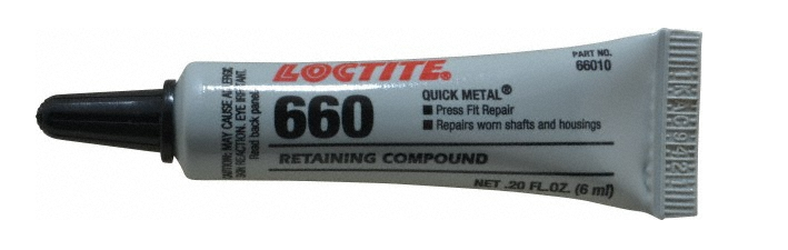 Loctite 660, Retaining Compound, Quick Metal, Silver, Paste, 6 mL