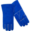 Gloves, Welders, Shoulder Leather, Sock Lined, Kevlar Sewn, Blue