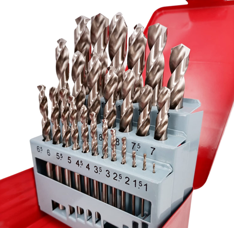 Metric Jobber Drill Bit Set, High Speed Steel, 1-10 mm, 19 Peice Set, Kit