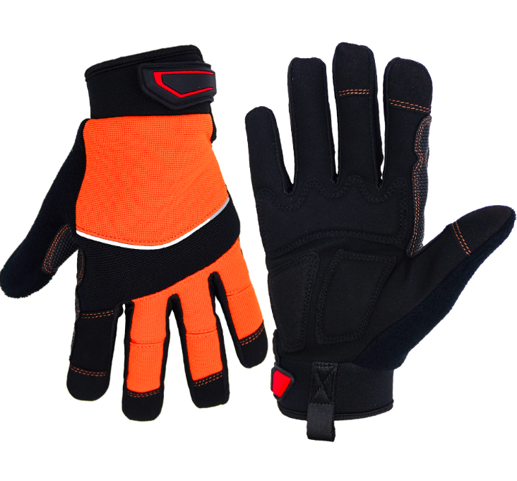 Gloves, Anti-Vibration, Shock Grip vibration, HiVis Orange