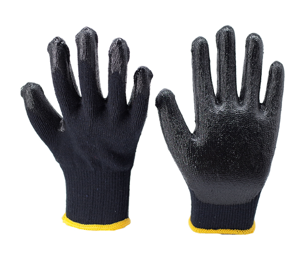 Gloves, Nitrile Coated, Cut Resistant, Sandy Foam Palm, A6, Black