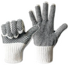 Gloves, String Knit, Cotton/Polyester, Dots on Both Side, White
