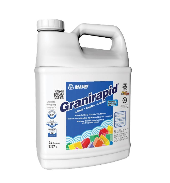 Granirapid Premium Rapid-Setting, Flexible Tile Mortar, 2 U.S. Gal Jug Additive