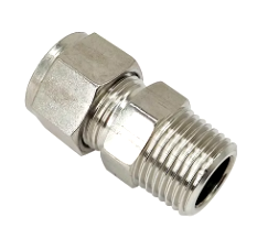 Connector, Male, Metric Tube x Male NPT, GE-Type, Steel