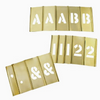 Stencil Set, Letters And Numbers, Brass