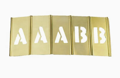 Stencil Set, Letters, Brass