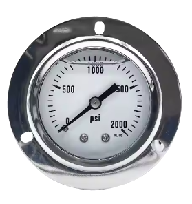 Compound Gauge, Stainless, Rimless, Brass Internals, Glycerin, Flange