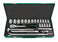 Socket Wrench Set, Chrome, 1/2" Dr, 12 Point, 24 Pc