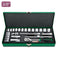 Socket Wrench Set, Chrome, 3/8" Dr, 6 Point, 25 Pc