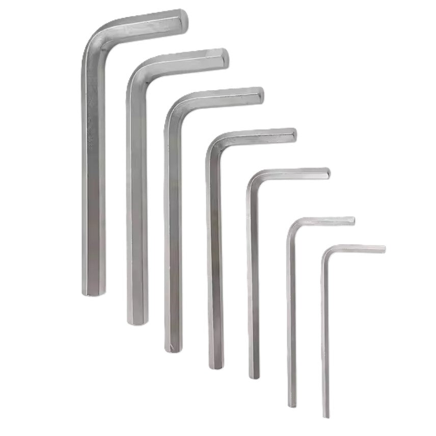 Hex Key Set, Long Arm, Steel, 0.05"-3/8", 13-Pc