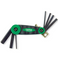 Hex Key Set, Folding, Steel, 2.5-10 mm, 7-Pc