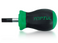 Stubby Slotted Screwdriver, Steel, Rubber Handle