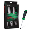 Slotted Screwdriver Set, Steel, Rubber Handle, 3 - 6.5 mm, 5 Pc