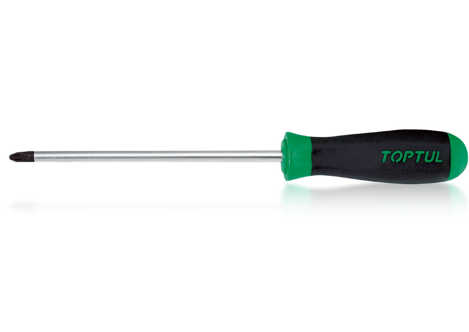 Phillips Screwdriver, Steel, Rubber Handle