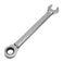 Ratchet Combination Wrench, Chrome, Metric