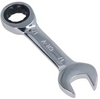 Stubby Ratchet Combo Wrench, Chrome, Metric