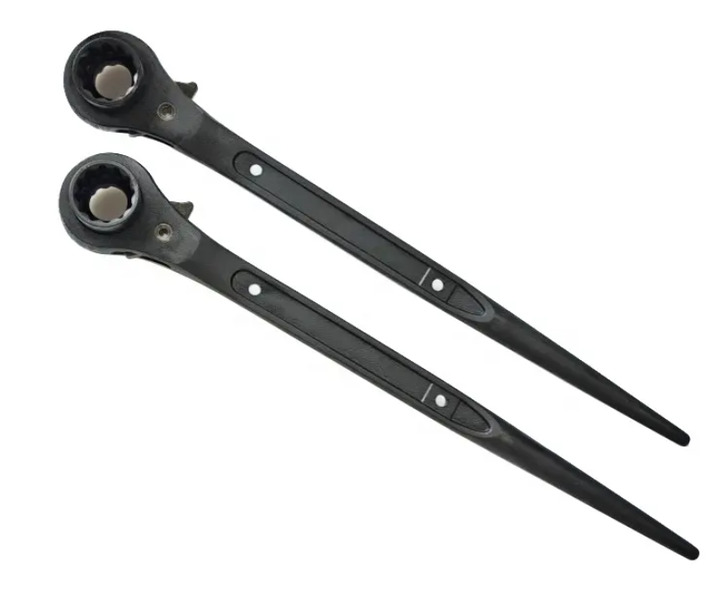 Ratchet Spud Wrench, 12 Point, Black Steel