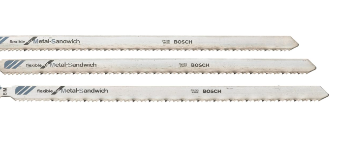 Jig Saw Blades, Flexable For Metal Sandwich, High Speed Steel, 7", 14 TPI, 3 Pk