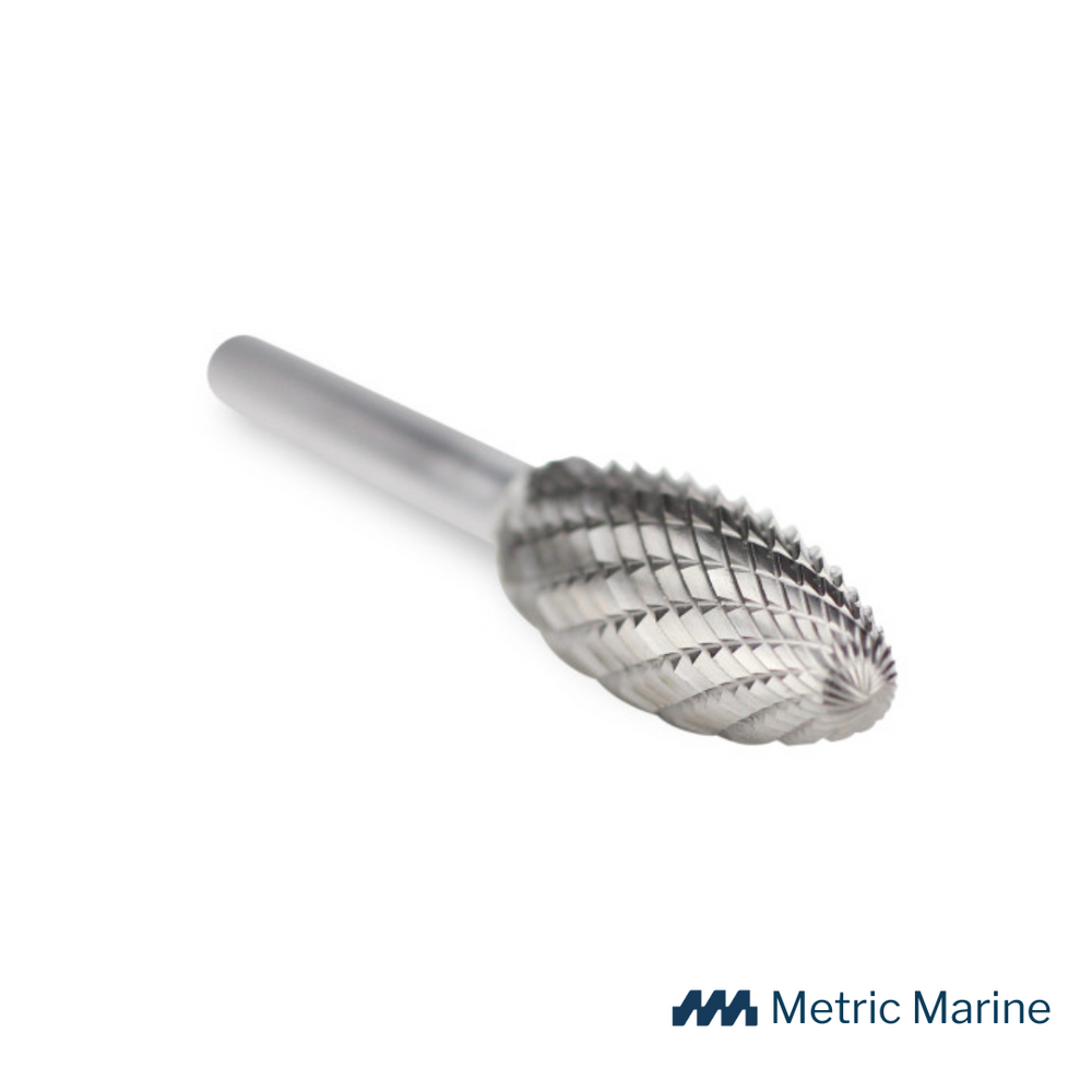 Carbide Rotary Burs, Flame Shape, 1/4" Shank